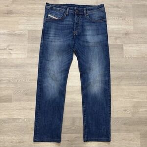 Diesel Buster-X Jeans Mens 32x29 Slim Tapered Stretch Distressed Button Fly
